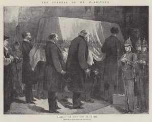 Il funerale di Mr Gladstone, portando il corpo nell